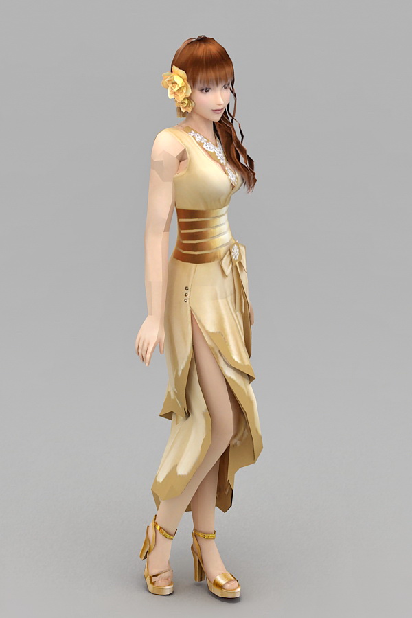 Girl Formal Dresses 3d rendering