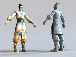 Beautiful Ancient Chinese Man 3d model preview