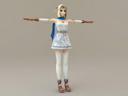 Anime Princess Girl 3d model preview