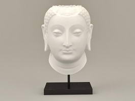 Buddha Head Statue 3d model preview