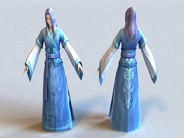 Ancient Chinese Scholar 3d rendering