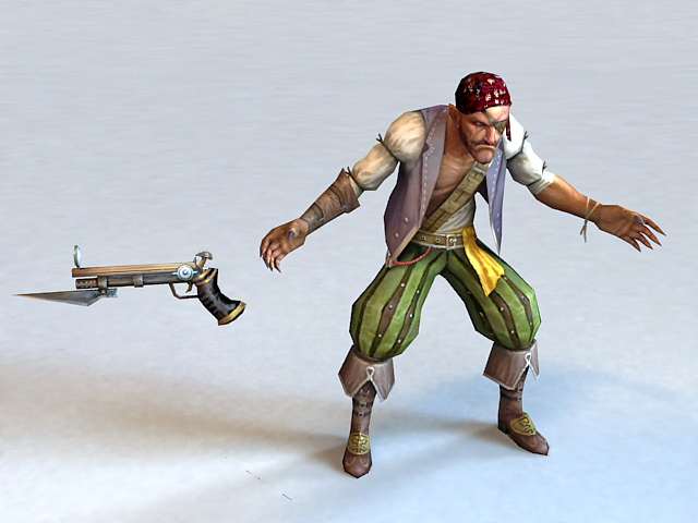 One Eyed Pirate 3d rendering