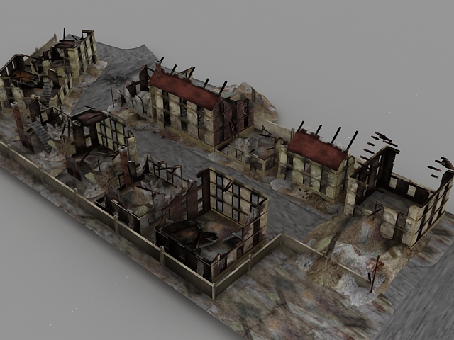 Warzone Ruins 3d rendering