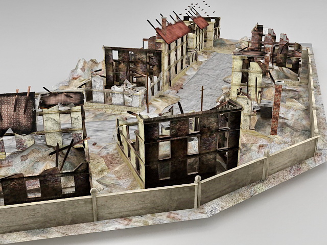 Warzone Ruins 3d rendering