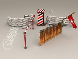 Military WW2 Fortifications 3d preview