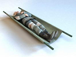 Wounded Soldier on Stretcher 3d model preview