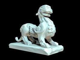 Pixiu Dragon Statue 3d model preview