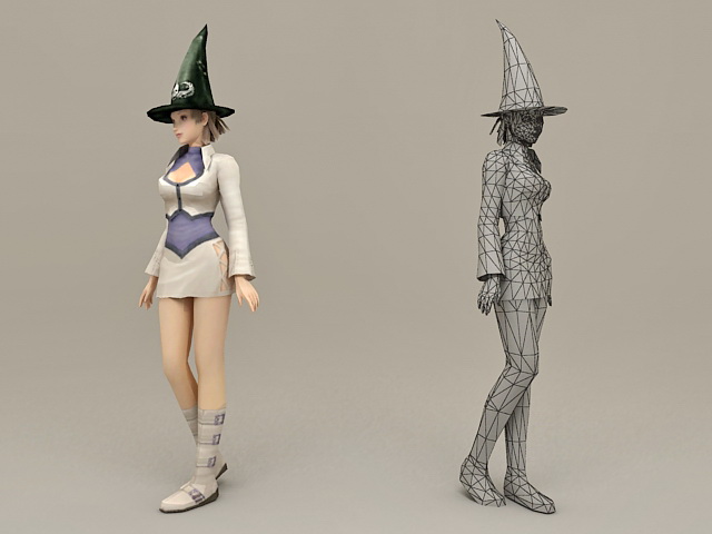 Magician Girl 3d rendering