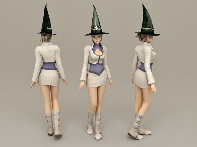 Magician Girl 3d rendering