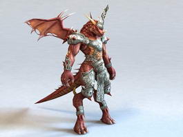Red Dragonkin Warrior 3d preview