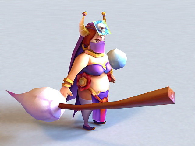 Anime Ugly Witch 3d rendering