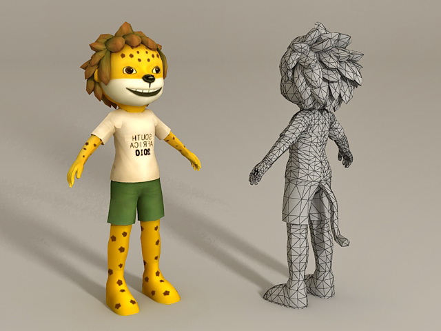 Humanoid Lion Boy 3d rendering