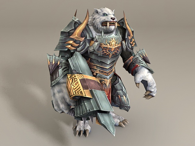 Wolf Monster Warrior 3d rendering