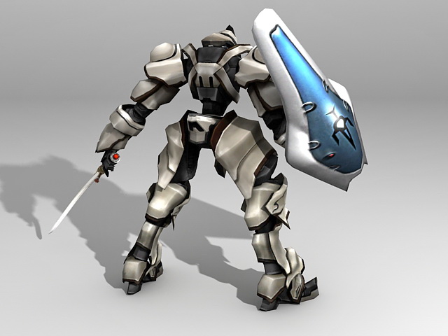 Futuristic Robot Warrior 3d rendering