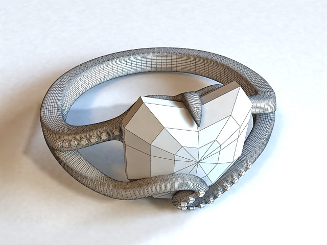 Diamond & Gold Ring 3d rendering