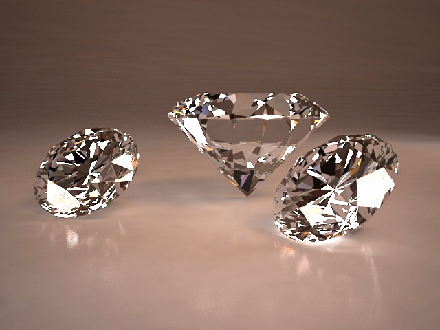 Beautiful Sparkling Diamonds 3d rendering