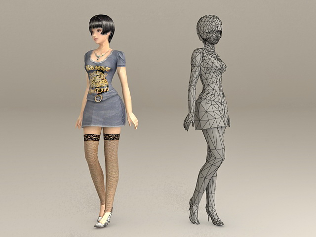 Elegant Lady Fashion 3d rendering