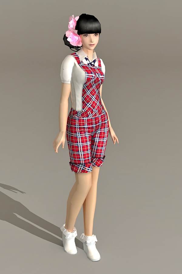 Beautiful Young Asian Girl 3d model 3ds Max files free 