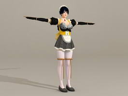 Anime Maid Girl 3d preview