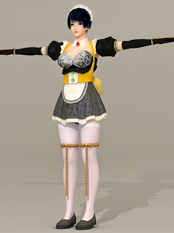 Anime Maid Girl 3d rendering