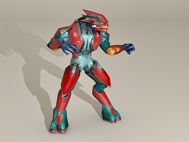 Robot Fight Stance 3d rendering