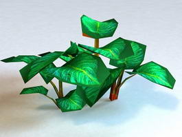Tropical Green Plant Low Poly 3d model preview