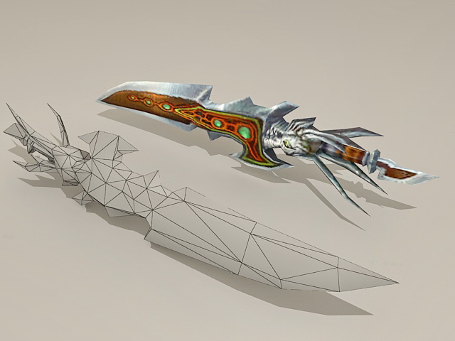 Dragon Fantasy Dagger 3d rendering