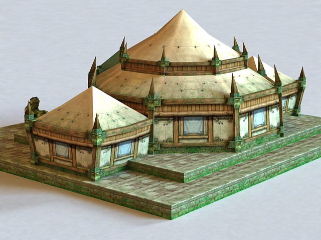 Ancient Jungle Temple 3d rendering