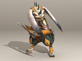 Warrior Rabbit Character 3d model preview