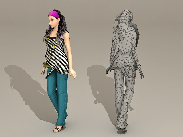 Asian Fashion Girl 3d rendering