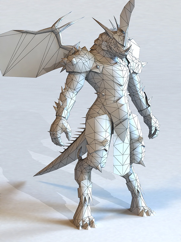 Dragonkin Male Warrior 3d rendering