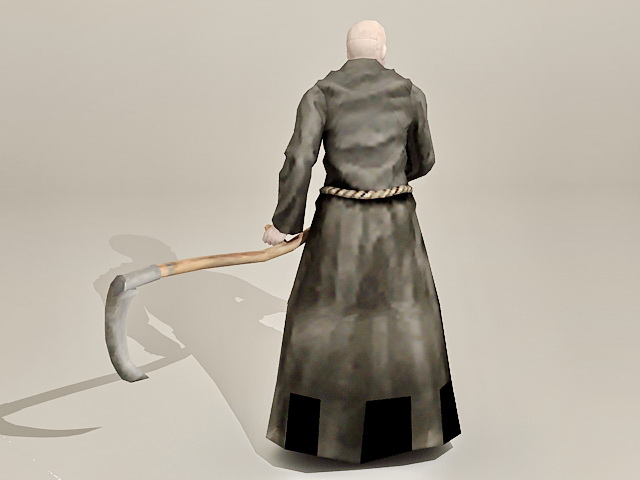 Zombie Friar Monk 3d rendering