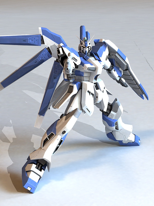 MG Hi-Nu Gundam 3d rendering
