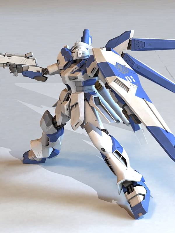 MG Hi-Nu Gundam 3d rendering