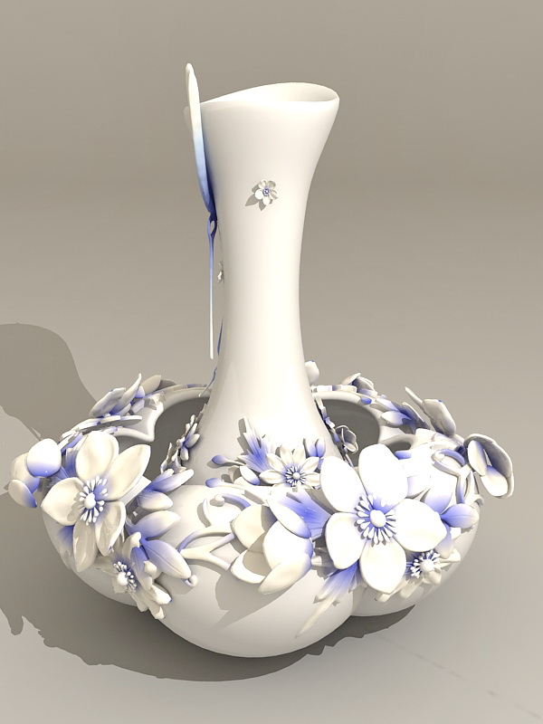 Butterfly Vase 3d rendering