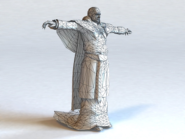 Medieval Friar 3d rendering
