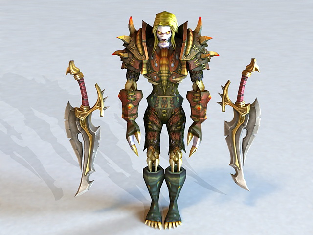 Undead Rogue with Daggers 3d rendering
