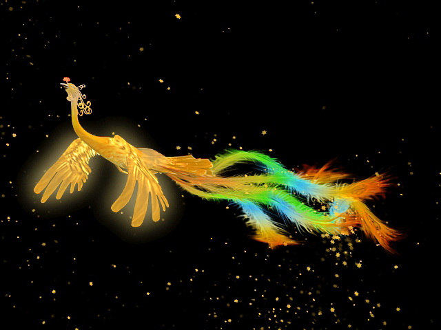 Animated Flying Phoenix 3d rendering