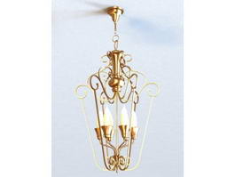 Art Deco Brass Chandelier 3d preview
