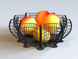 Fruits in Wire Basket 3d model preview
