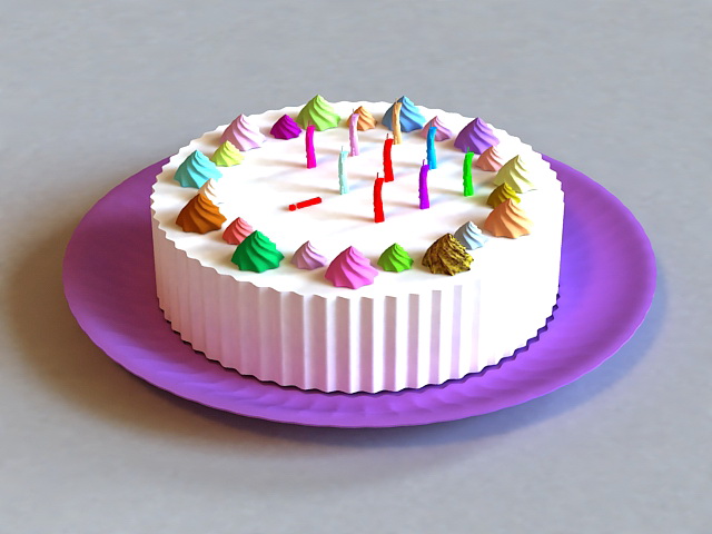 Happy Birthday Cake 3d rendering