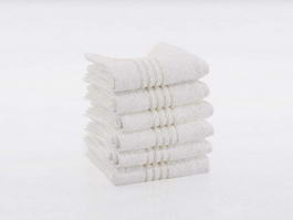 White Bath Towels 3d preview