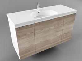 Bathroom Wash Basin Cabinet 3d model preview