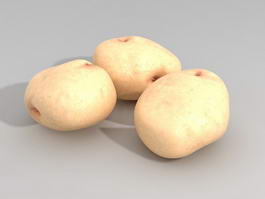 White Potatoes 3d model preview