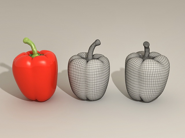 Sweet Bell Peppers 3d rendering