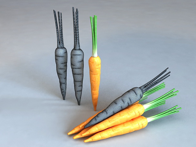 Orange Carrots 3d rendering