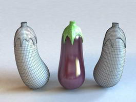 Purple Vegetables Eggplant 3d model preview