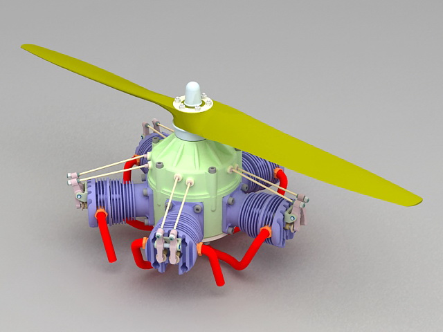Helicopter Engine 3d rendering