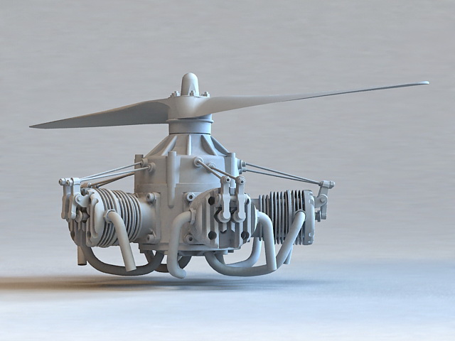 Helicopter Engine 3d rendering