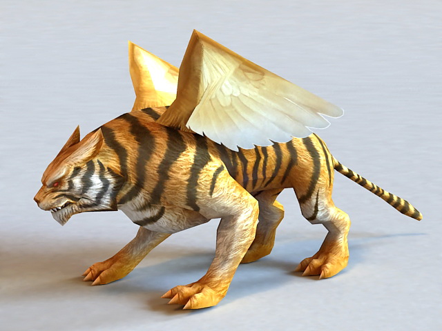 Winged Tiger 3d model Maya,Object files free download